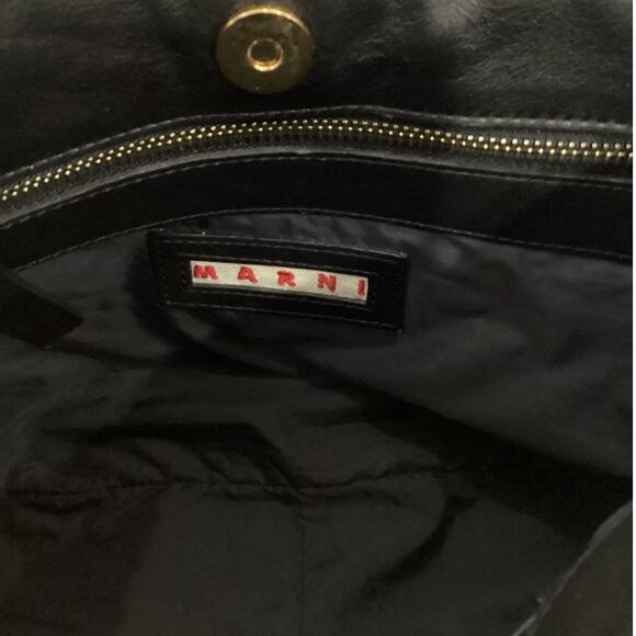 Marni Flap Bag Studded Strap Messenger Bag In Off White And Black Rare Color - Picture 7 of 7